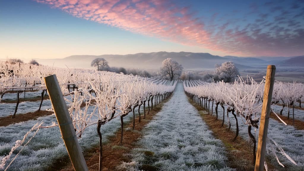Frostige Reben im Frühling – Witterungseinfluss auf Ancellotta‑Trauben