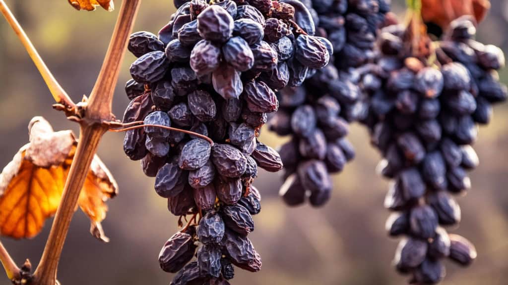 Edelfaule Trauben am Rebstock – Grundlage für hochwertige Dessertweine