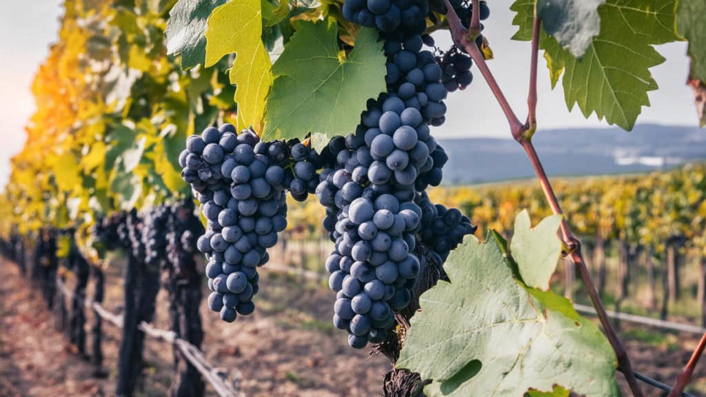 Gamaret Rotweintrauben am Rebstock – reife Trauben für Rotwein