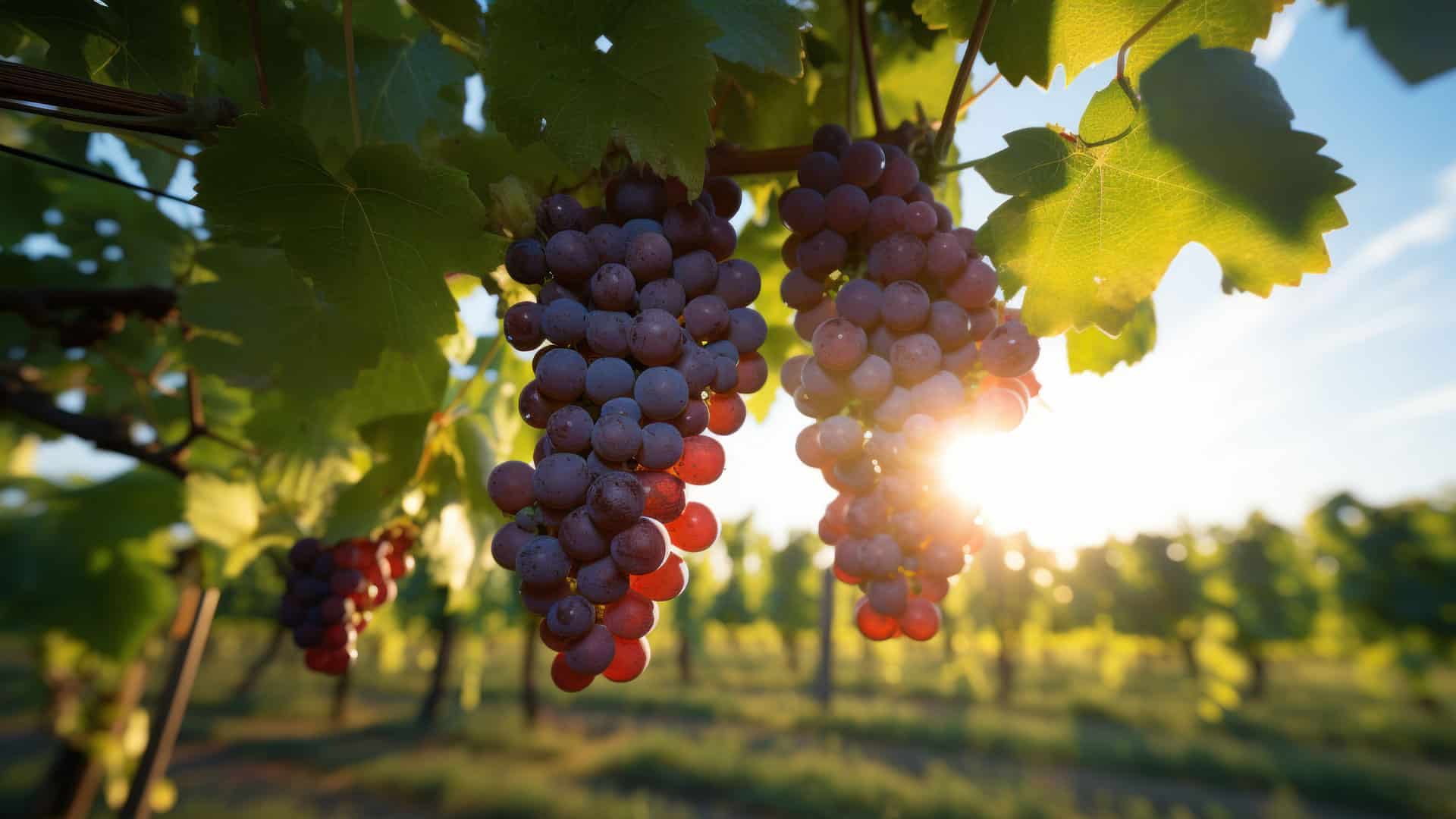 syrah rotweintraube abendsonne