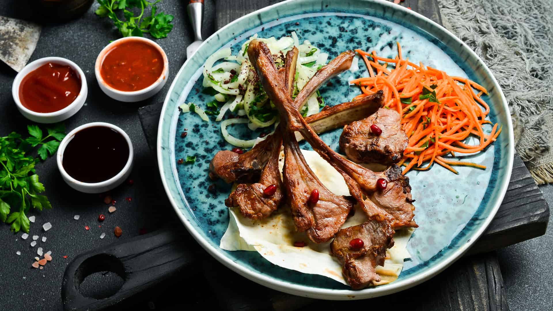 wein lamm gegrilltes lammsteak