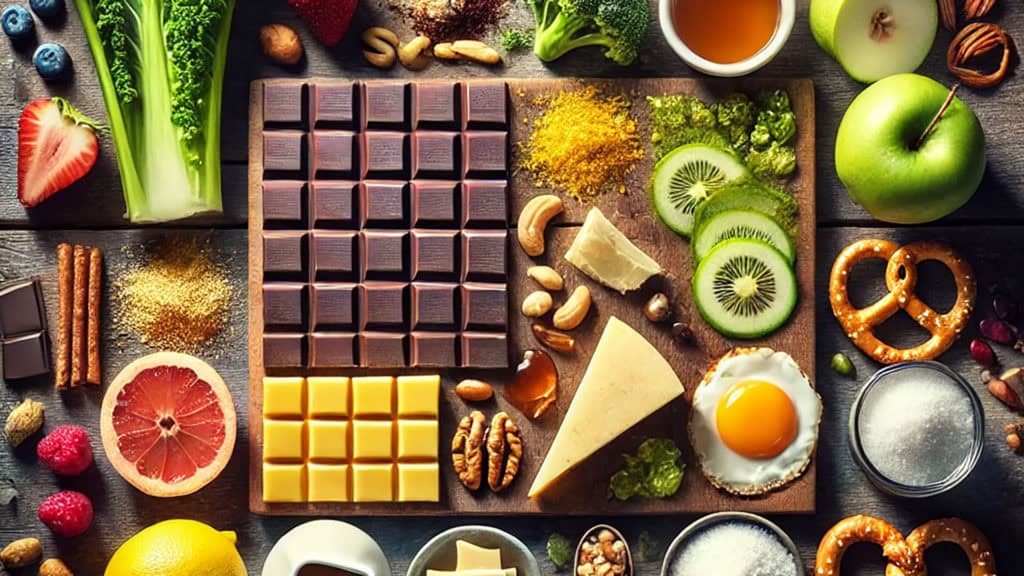 Illustration von bitter, sauer, salzig, süss – Geschmacksnoten bei der Weinverkostung